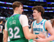 NBA: Cooper Flagg of the Dallas Mavericks and Kon Knueppel of the Charlotte Hornets talk after the game at American Airlines Center