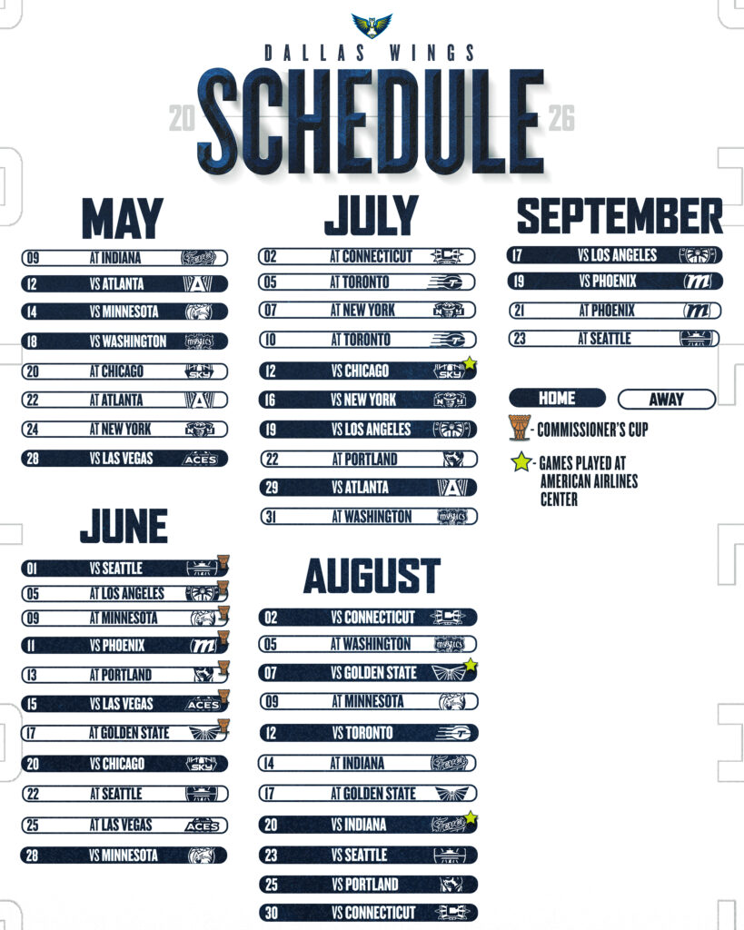 Dallas Wings 2026 WNBA Regular Season Schedule