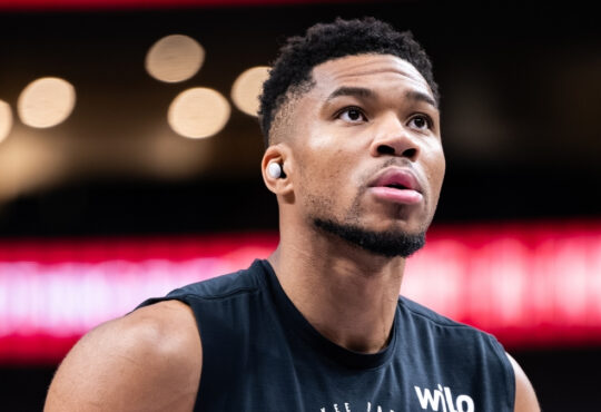 Giannis Antetokounmpo shoots free throws during a pregame workout for the Milwaukee Bucks before facing the Dallas Mavericks NBA