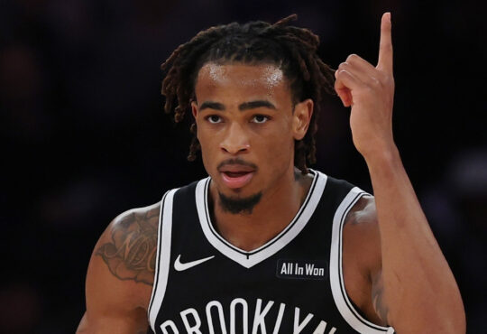 NBA: Nic Claxton is in action for the Brooklyn Nets against the New York Knicks at Madison Square Garden