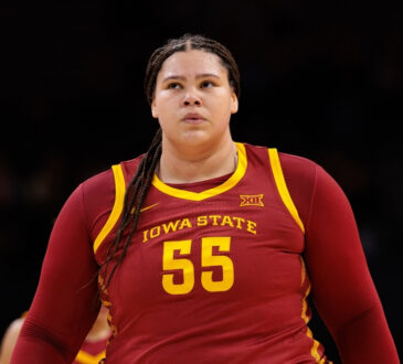 Audi Crooks walks up court for Iowa State during a game against Colorado at the CU Events Center