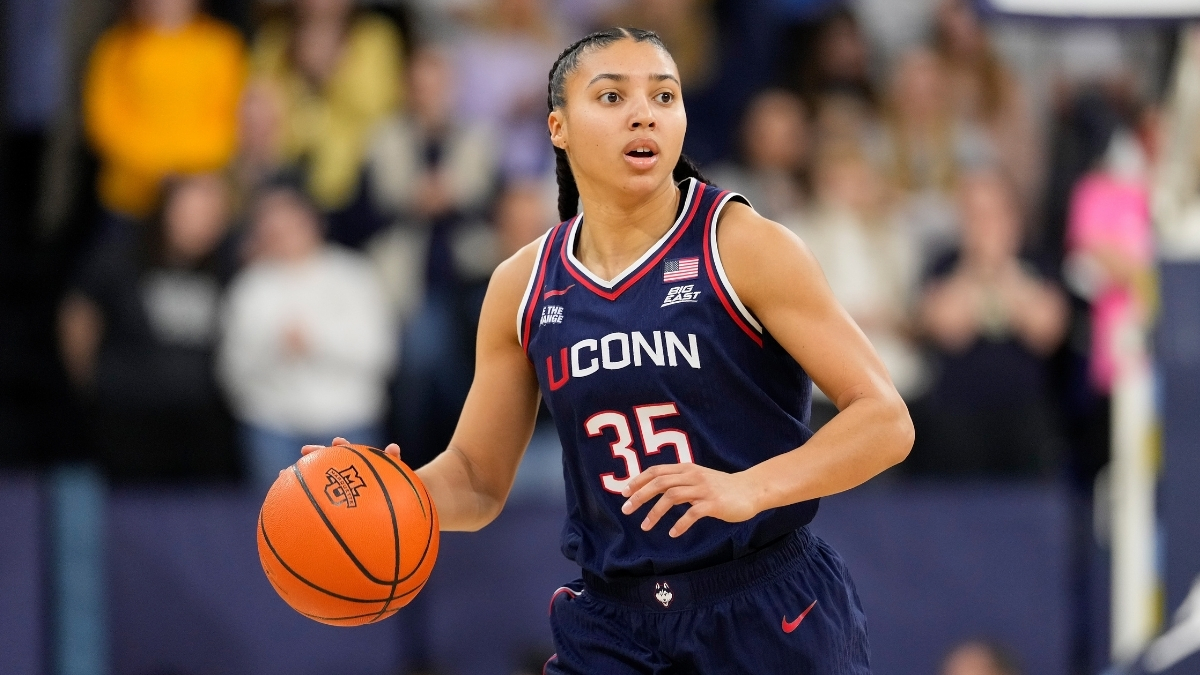 WNBA Draft: Azzi Fudd dribbles up court for UConn against Marquette at Al McGuire Center in Milwaukee.