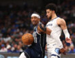 NBA: Brandon Williams drives the ball for the Dallas Mavericks while defended by Scotty Pippen Jr. of the Memphis Grizzlies during the fourth quarter at American Airlines Center.