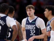 NBA: Cooper Flagg reacts with teammates during the second half at Toyota Center against the Houston Rockets in Houston, Texas.