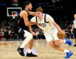 NBA: Cooper Flagg dribbles past Devin Booker during the first half of Mavericks vs. Suns at Mortgage Matchup Center in Phoenix.