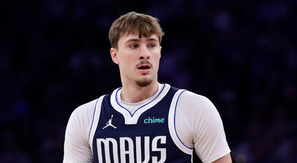 NBA: Cooper Flagg drives with the ball for the Dallas Mavericks against the New York Knicks at Madison Square Garden