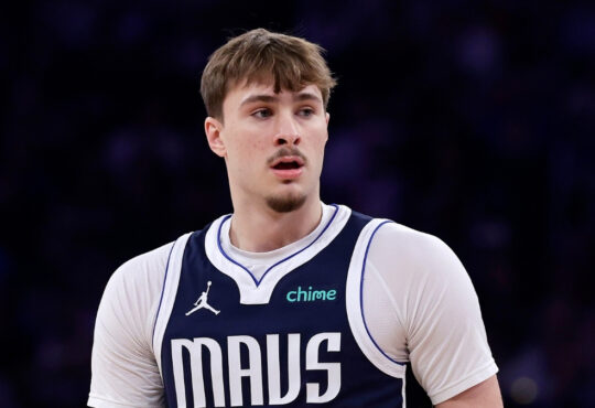 NBA: Cooper Flagg drives with the ball for the Dallas Mavericks against the New York Knicks at Madison Square Garden