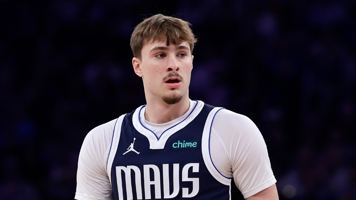 NBA: Cooper Flagg drives with the ball for the Dallas Mavericks against the New York Knicks at Madison Square Garden