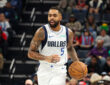 NBA: D’Angelo Russell dribbles the ball up the court for the Dallas Mavericks against the Memphis Grizzlies at FedExForum