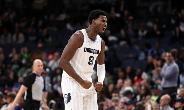 NBA: Jaren Jackson Jr. reacts during the second half at FedExForum against the Minnesota Timberwolves