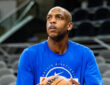 NBA: Khris Middleton shoots during pregame warmups for the Dallas Mavericks in San Antonio before a road game
