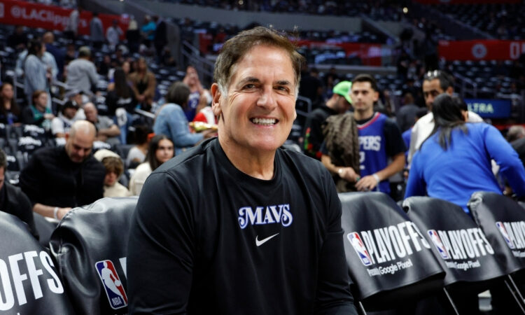 NBA: Mark Cuban attends Round 1 Game 2 between the Dallas Mavericks and Los Angeles Clippers at Crypto.com Arena in Los Angeles.