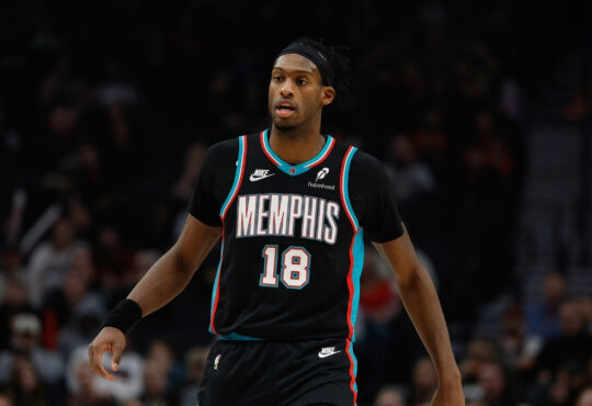 NBA: Olivier-Maxence Prosper looks on during the Memphis Grizzlies’ game against the Portland Trail Blazers at Moda Center.