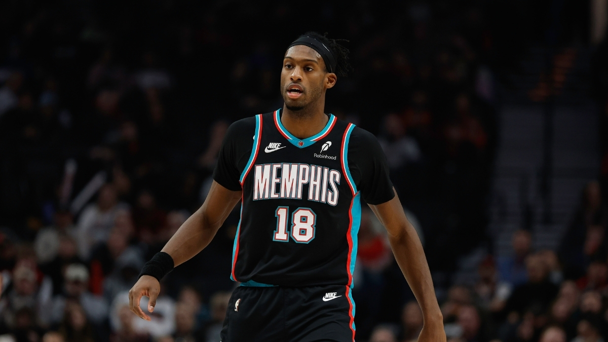 NBA: Olivier-Maxence Prosper looks on during the Memphis Grizzlies’ game against the Portland Trail Blazers at Moda Center.