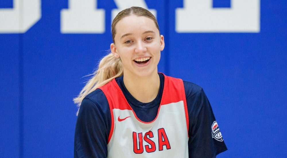 WNBA: Paige Bueckers looks on during United States women’s national team training camp at Duke University in Durham, North Carolina.