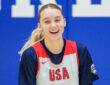 WNBA: Paige Bueckers looks on during United States women’s national team training camp at Duke University in Durham, North Carolina.