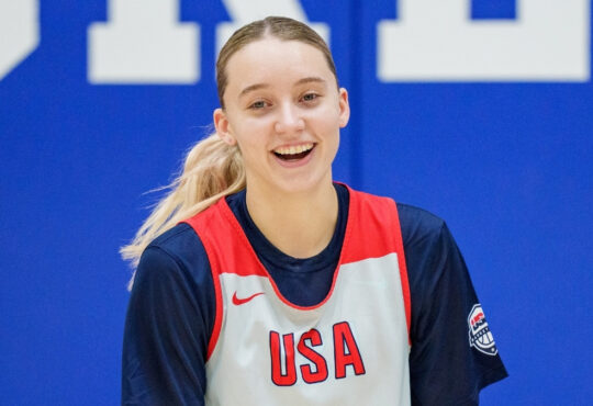WNBA: Paige Bueckers looks on during United States women’s national team training camp at Duke University in Durham, North Carolina.