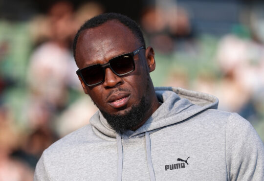 Usain Bolt attends the Bislett Games at Bislett Stadium during the 2025 Diamond League in Oslo, Norway.