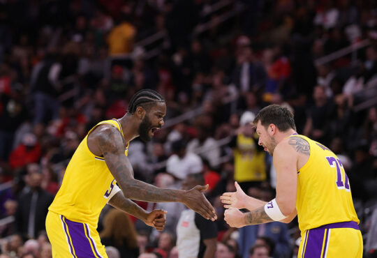 Los Angeles Lakers stars Deandre Ayton and Luka Dončić