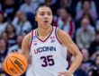 Azzi Fudd of UConn in action against UTSA during the 2026 NCAA Women’s Basketball Tournament first round at Gampel Pavilion.