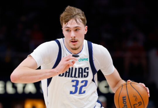 Cooper Flagg #32 of the Dallas Mavericks drives to the basket during the first quarter against the Atlanta Hawks at State Farm Arena on March 10, 2026 in Atlanta, Georgia.