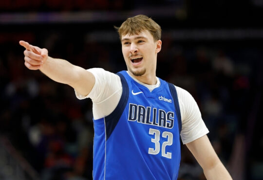 Cooper Flagg reacts during the first half of the Mavericks’ game against the Pelicans at Smoothie King Center on March 16, 2026.