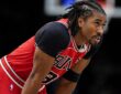 Jaden Ivey #31 of the Chicago Bulls looks on during a game against the Brooklyn Nets at Barclays Center on February 09, 2026.