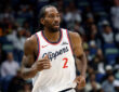 Kawhi Leonard walks up the court during the Clippers’ game against the Pelicans on March 18, 2026 at Smoothie King Center.