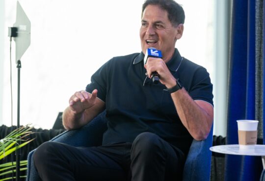 Mark Cuban speaking at the Two Disruptors, One Reality Check session during the 2026 SXSW Conference and Festival in Austin, Texas.