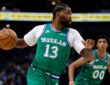 Naji Marshall of the Dallas Mavericks handles the ball against the Los Angeles Clippers during the first half at American Airlines Center on March 21, 2026.