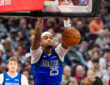 P.J. Washington #25 of the Dallas Mavericks dunks during the first half against the Cleveland Cavaliers at Rocket Arena on March 15, 2026 in Cleveland, Ohio.