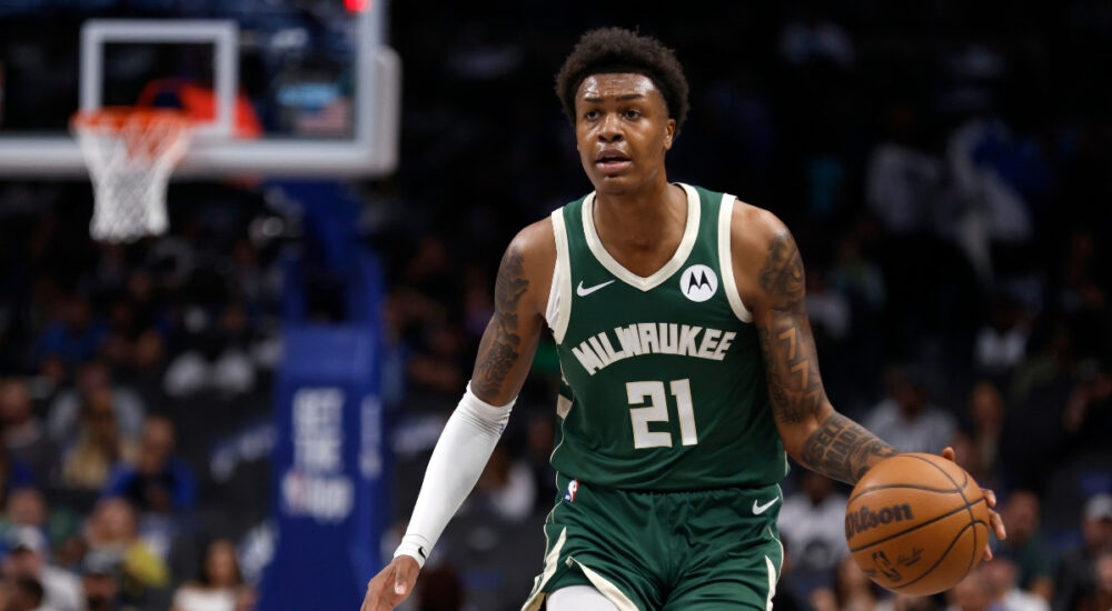 NBA: Tyler Smith handles the ball for the Milwaukee Bucks during a preseason game against the Dallas Mavericks at American Airlines Center.