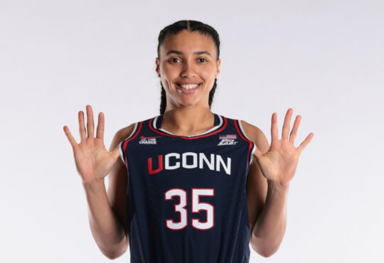 Azzi Fudd #35 of the UConn Huskies poses for a portrait during the 2026 NCAA Women's Final Four in Phoenix.