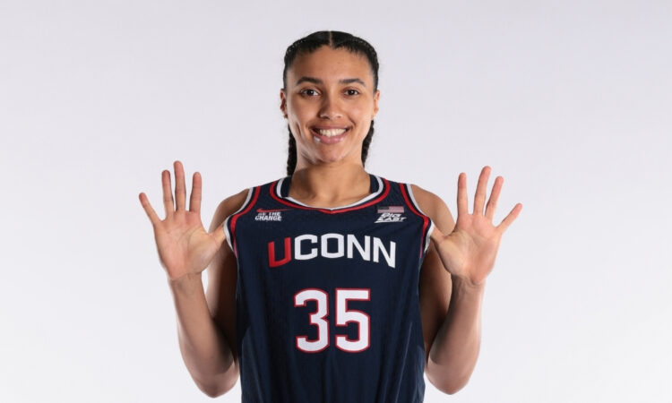 Azzi Fudd #35 of the UConn Huskies poses for a portrait during the 2026 NCAA Women's Final Four in Phoenix.