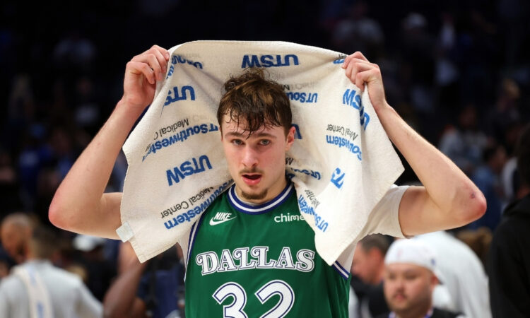 Cooper Flagg walking off court after historic 51 point game Dallas Mavericks vs Orlando Magic April 3 2026