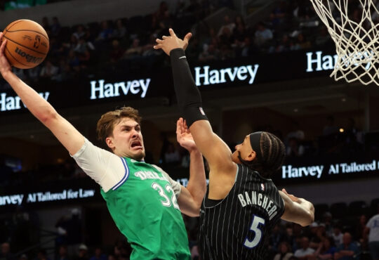 Cooper Flagg dunking on Paolo Banchero Dallas Mavericks vs Orlando Magic April 3 2026 American Airlines Center