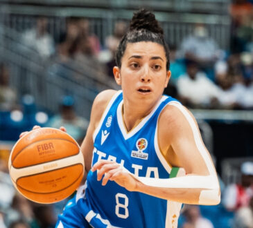 Costanza Verona of Italy drives to the basket during a FIBA Women's World Cup 2026 Qualifying game against USA in San Juan, Puerto Rico.