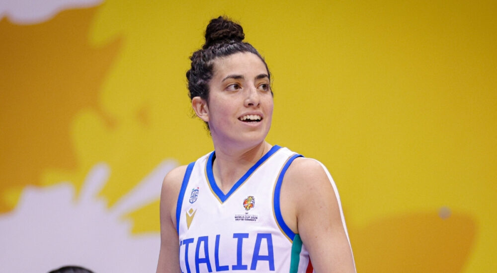 Costanza Verona #8 of Italy in action during a FIBA Women's World Cup 2026 Qualifying game against Spain in San Juan, Puerto Rico.