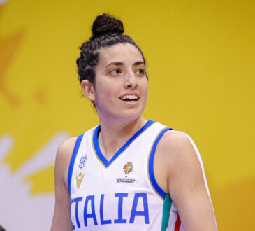 Costanza Verona #8 of Italy in action during a FIBA Women's World Cup 2026 Qualifying game against Spain in San Juan, Puerto Rico.