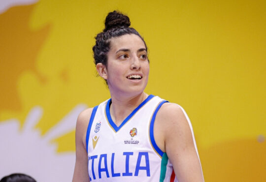 Costanza Verona #8 of Italy in action during a FIBA Women's World Cup 2026 Qualifying game against Spain in San Juan, Puerto Rico.