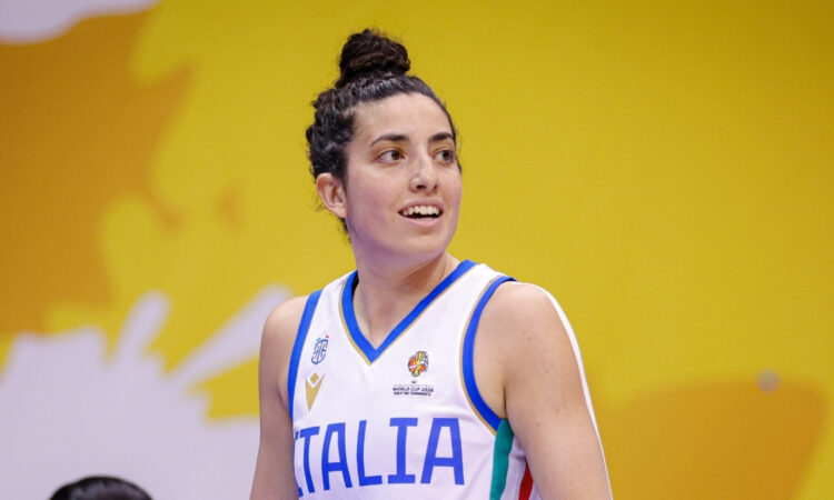 Costanza Verona #8 of Italy in action during a FIBA Women's World Cup 2026 Qualifying game against Spain in San Juan, Puerto Rico.