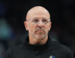 Jason Kidd, head coach of the Dallas Mavericks, looks on from the sideline during a game against the Portland Trail Blazers at Moda Center on March 27, 2026.