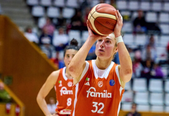 Dallas Wings forward Jessica Shepard competing for Beretta Famila Schio in a EuroLeague Women game against Spar Girona in Spain.