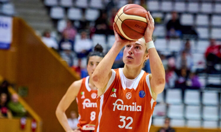 Dallas Wings forward Jessica Shepard competing for Beretta Famila Schio in a EuroLeague Women game against Spar Girona in Spain.