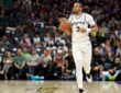 Keldon Johnson #3 of the San Antonio Spurs dribbles the ball during a game against the Sacramento Kings at Golden 1 Center on March 17, 2026.