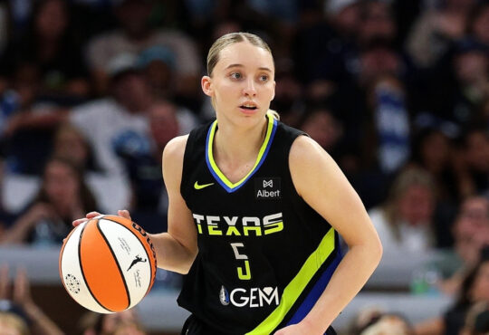 Dallas Wings guard Paige Bueckers handles the ball against the Minnesota Lynx at Target Center in Minneapolis.