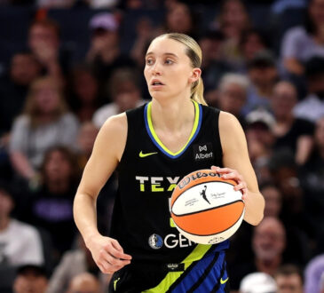 Paige Bueckers #5 of the Dallas Wings dribbles against the Golden State Valkyries at Chase Center in San Francisco.