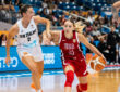 USA guard Paige Bueckers drives against New Zealand during the Women's World Cup 2026 Qualifier in Puerto Rico.