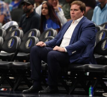 Dallas Mavericks governor Patrick Dumont watching the second half of a game against the Golden State Warriors at American Airlines Center on March 23, 2026.