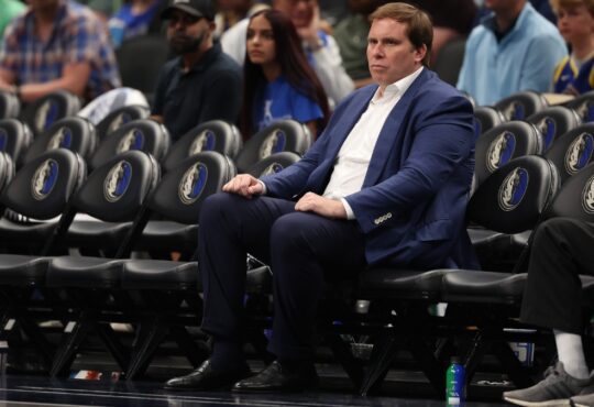 Dallas Mavericks governor Patrick Dumont watching the second half of a game against the Golden State Warriors at American Airlines Center on March 23, 2026.